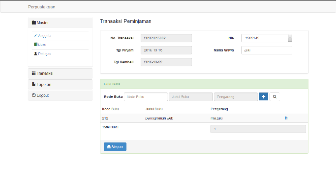 Sistem Aplikasi Informasi Perpustakaan Berbasis Jquery & Codeigniter 