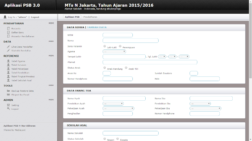 Download Aplikasi Pendaftaran Siswa Baru Berbasis Web Free