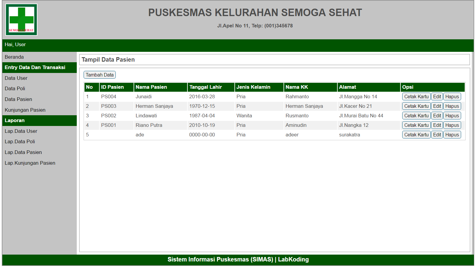 Source Code Aplikasi Antrian & Kunjungan Pasien Puskesmas