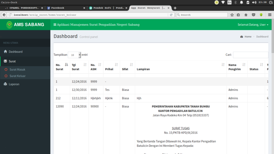 Download Aplikasi Arsip Surat Keluar Masuk Berbasis Web 