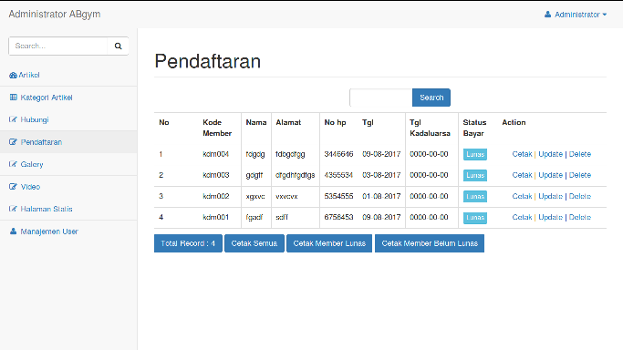 Download Website Profile Dan Pendaftaran Online Gym 