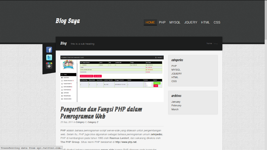 DOWNLOAD BLOG DINAMIS DENGAN CODEIGNITER