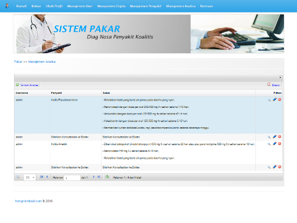 Download Sistem Pakar Diagnosa Penyakit Koalitis 