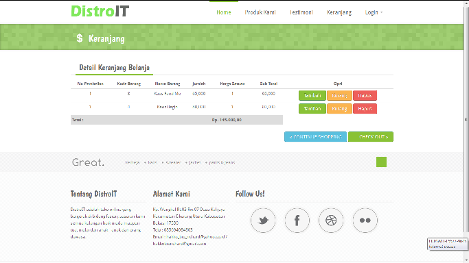 Web E Commerce Sederhana Penjualan Baju Kaos Distro 