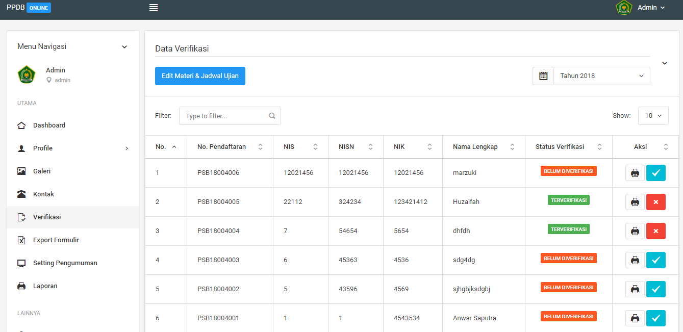 Source Code Aplikasi Administrasi Ppdb Online