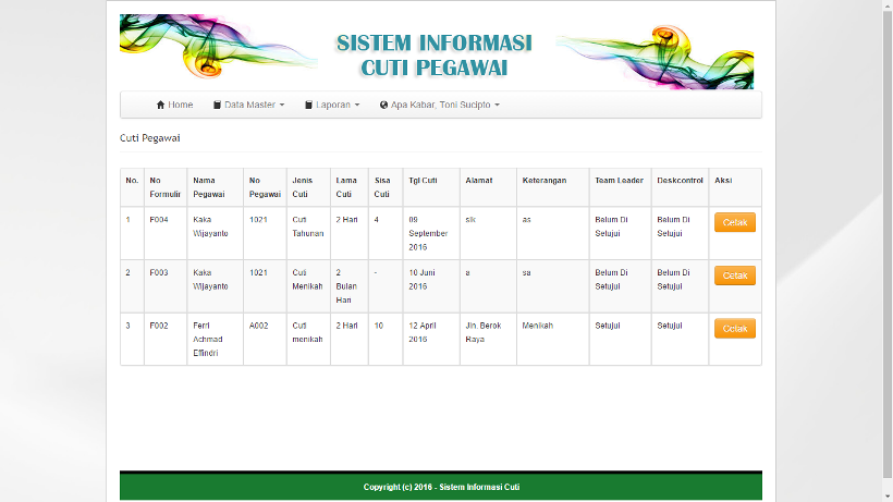 Download Sistem Informasi Cuti Pegawai Berbasis Web