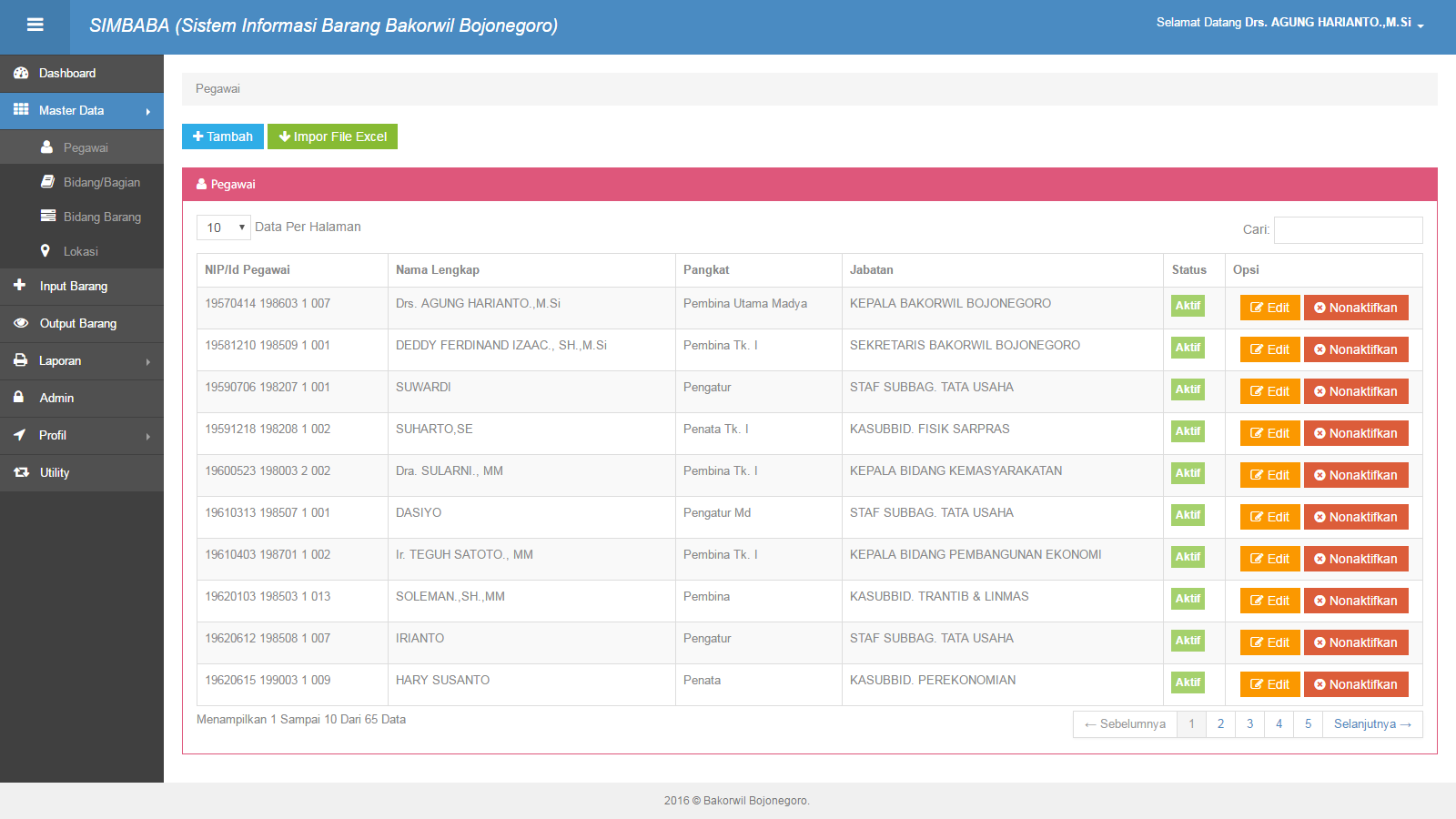 Source Code Sistem Informasi Barang Bakorwil Bojonegoro