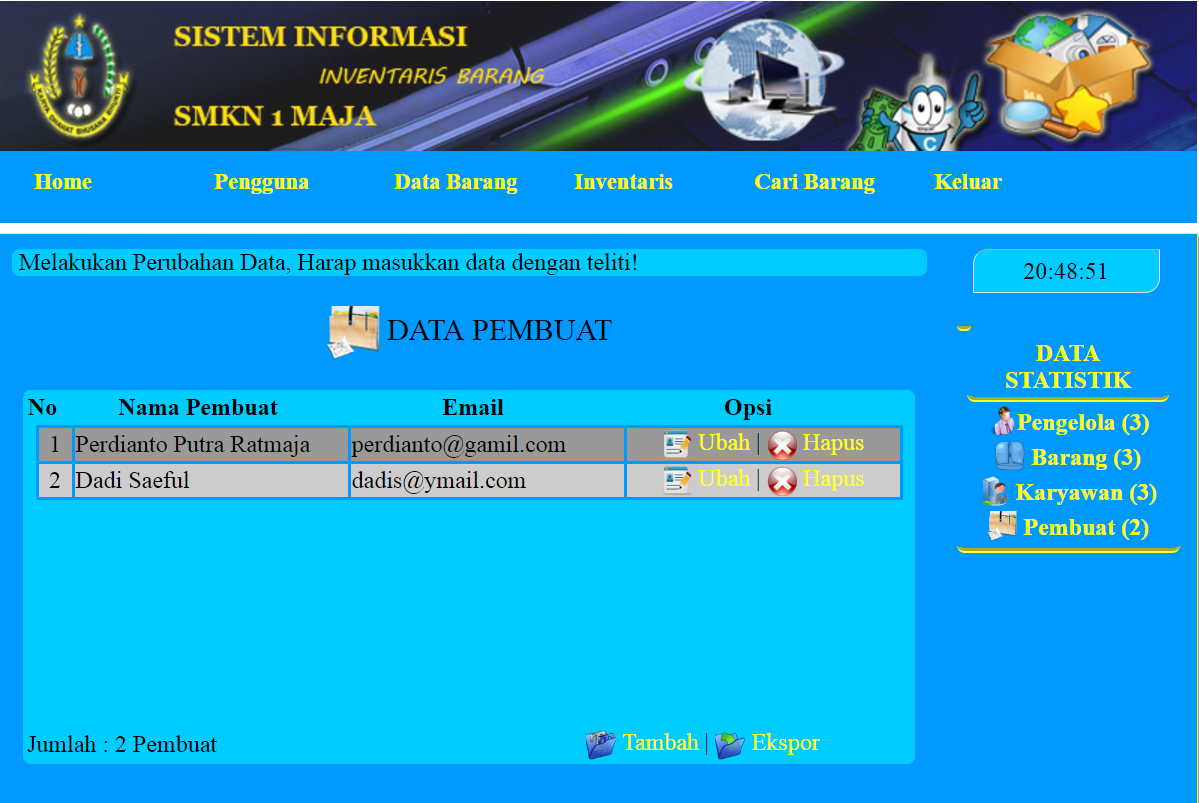 Source Code Aplikasi Persediaan Barang Sekolah