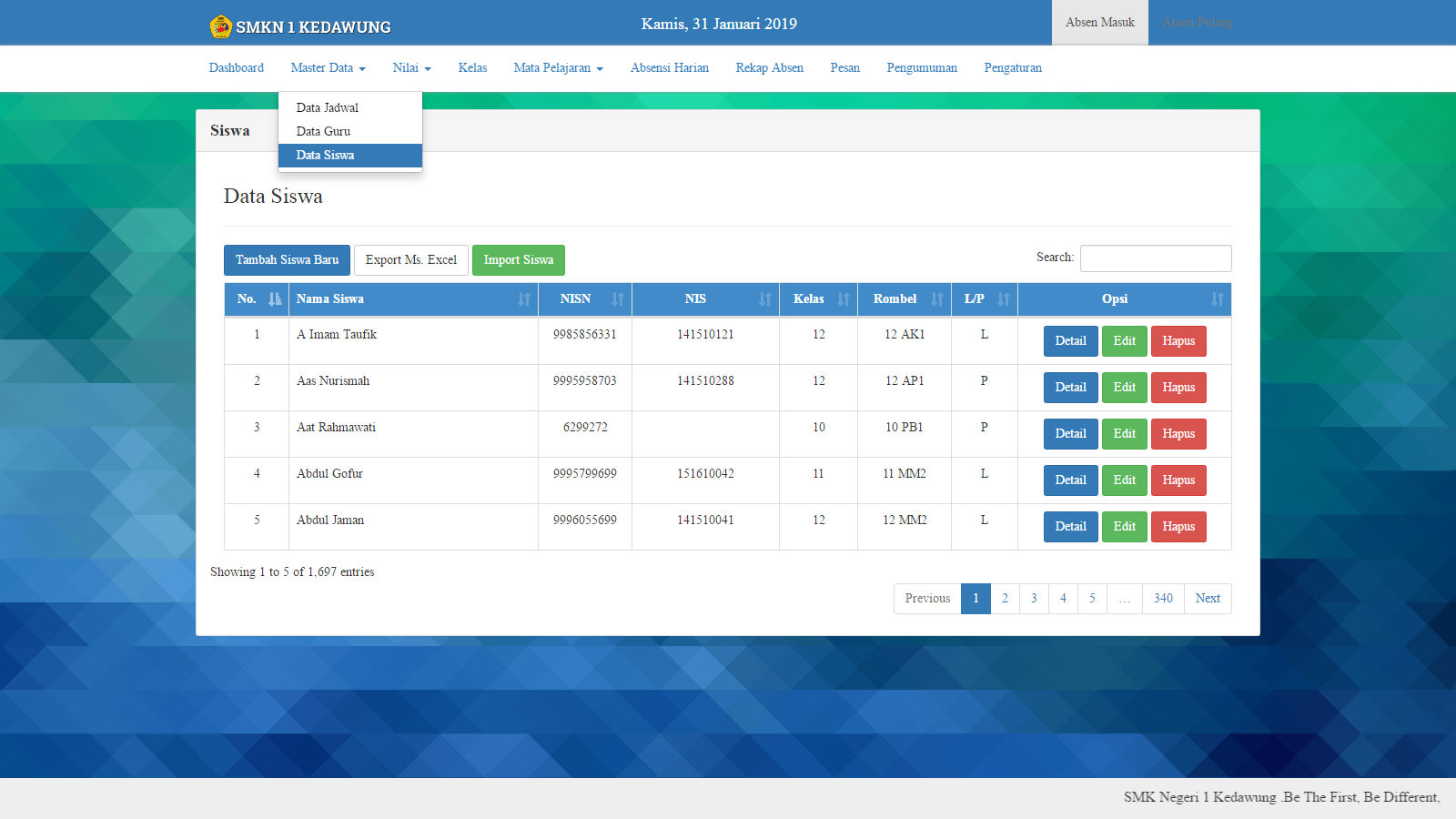 Source Code Aplikasi Sistem Informasi Akademik Pada Sma