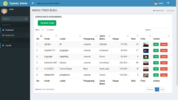 Download Web Sistem Informasi Penjualan Toko Buku 