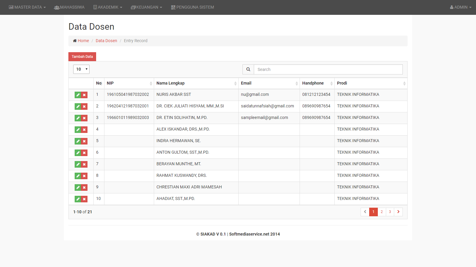 Download Source Code Aplikasi Sistem Informasi Akademik Kampus (siakad) V1.0 Codeigniter