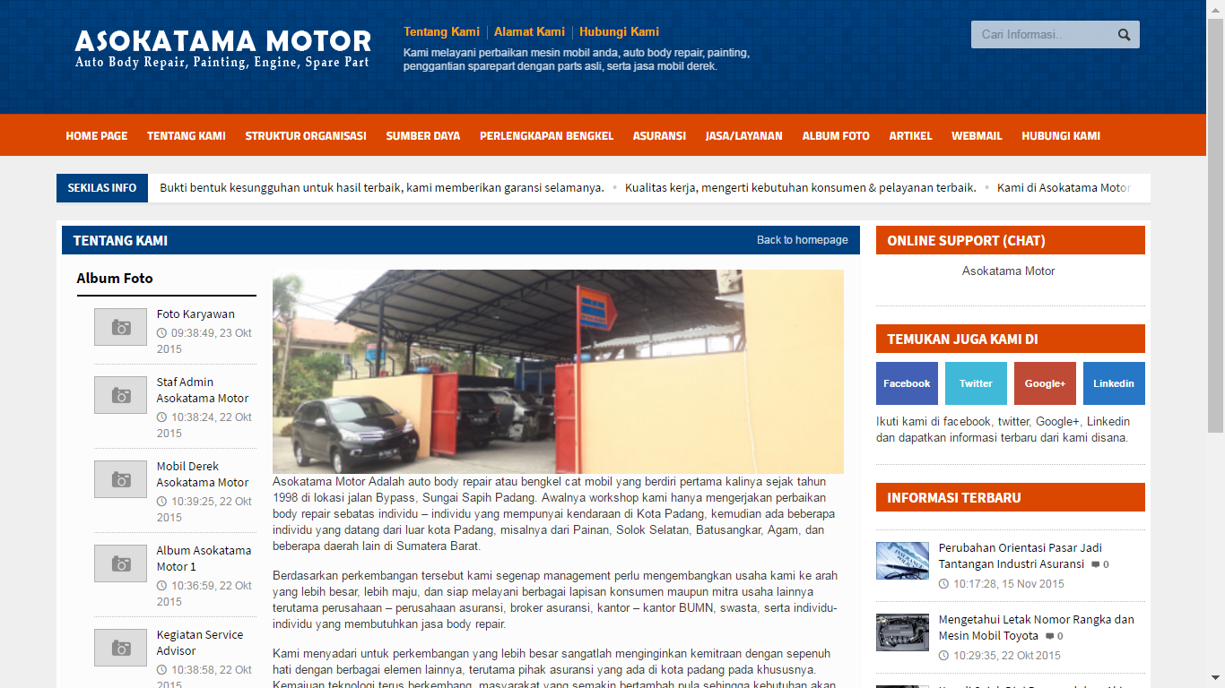 Download Source Code Web Pemasaran Bengkel Mobil Dan Jasa Mobil Derek Dengan Codeigniter