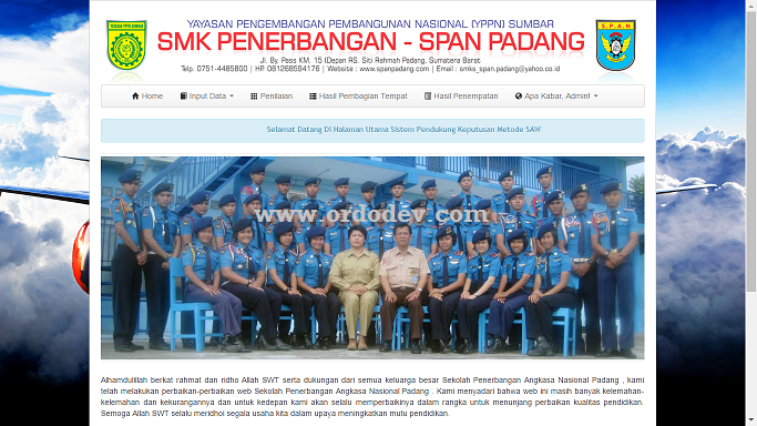 Download Source Code Aplikasi Spk Metode Saw Penentuan Tempat Ditugaskan Berbasis Web