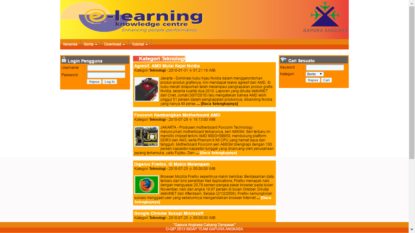 Source Code Website E Learning Tutorial Artikel Dengan Php