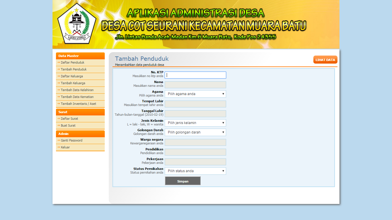 Download Source Code Aplikasi Administrasi Sistem Informasi Desa Dengan Codeigniter