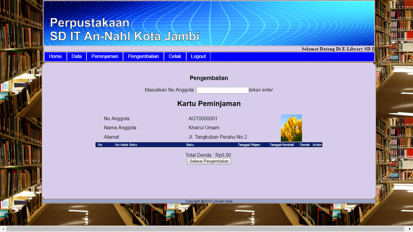 Source Code Aplikasi Peminjaman Buku Perpustakaan Dengan Php Mysql