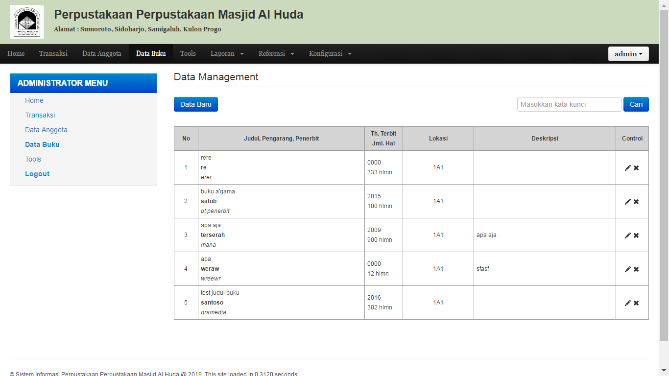 Download Source Code Aplikasi Perpustakaan Masjid Dengan Codeigniter