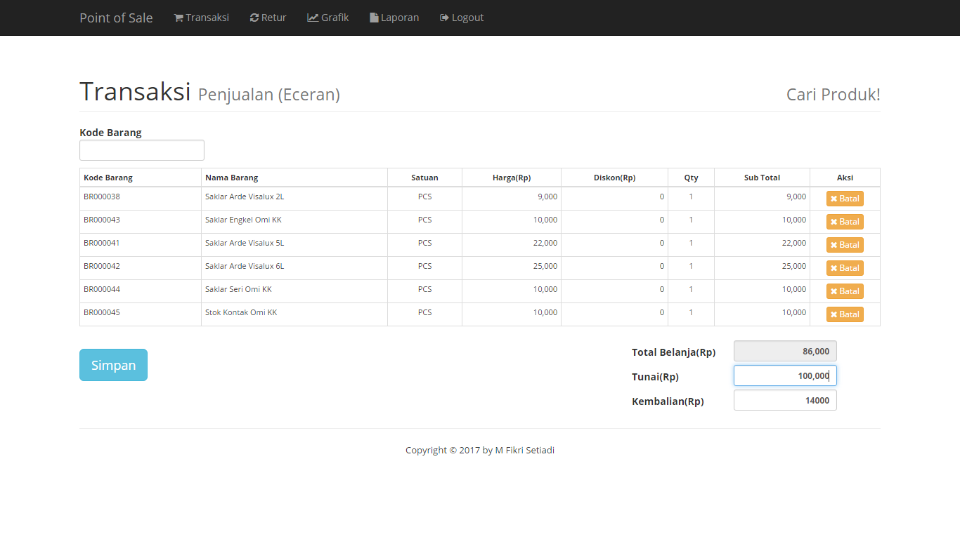 Download Source Code Aplikasi Point Of Sales Codeigniter