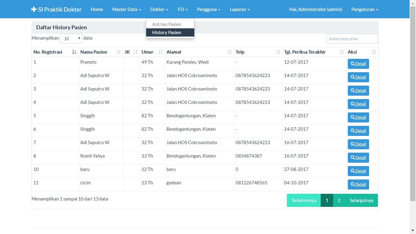 Source Code Aplikasi Antrian Praktik Dokter Dengan Php Mysql