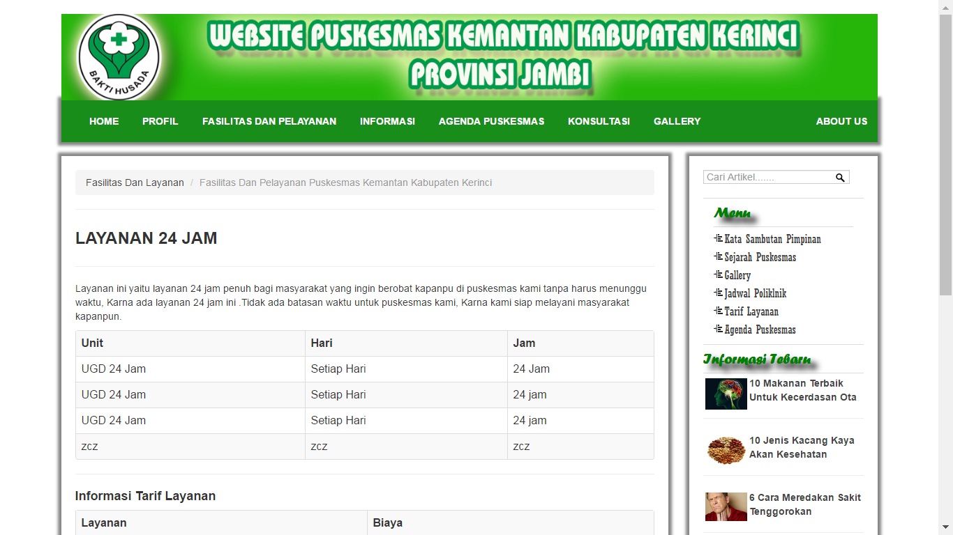 Source Code Website Profile Puskesmas Kemantan Dengan Php