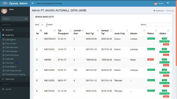 Download Aplikasi Cuti Dan Absensi Online Dengan CI